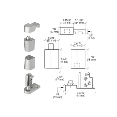 CRL Aluminum Offset Right Hand 0P70 Series Pivot Set