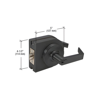 CRL Matte Black Schlage® 6-Pin Classroom Lever Lock Housing - Grade 1