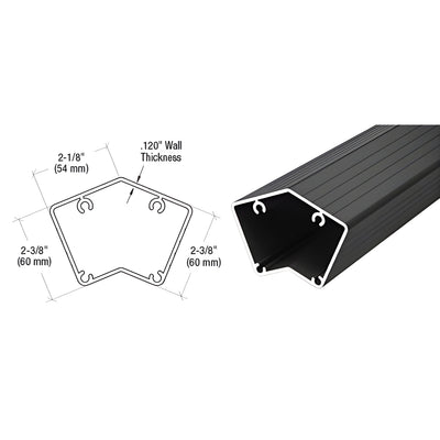 CRL Matte Black 100 Series 36" 135º Surface Mount Post Only