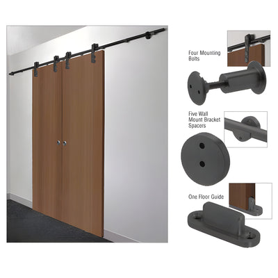 CRL Matte Black Laguna Sliding Door Hardware Adaptor Kit for Wood Doors