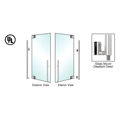 CRL-Blumcraft® Polished Stainless Left Hand Reverse Glass Mount Cylinder Outside, Thumbturn Inside 'KS' Exterior Bottom Securing Deadbolt Handle
