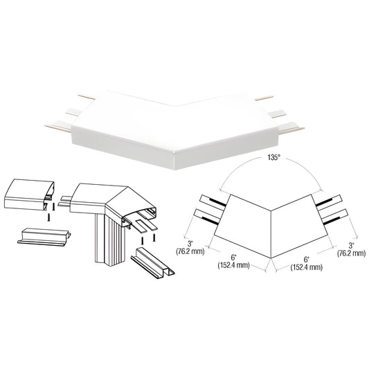 CRL Sky White 400 Series 135° Corner Top Cap for Glass Shower