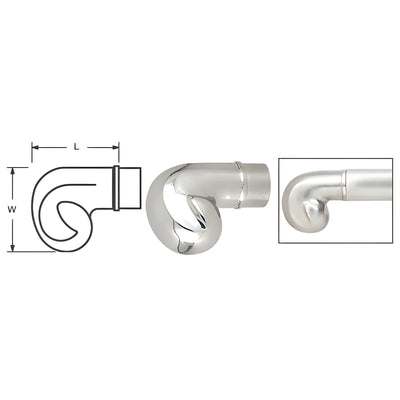 CRL Polished Stainless End Scroll for 2" Tubing