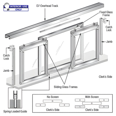 CRL Horizontal Sliding Fawn Model Pass-Thru Assembly with D7 Header & No Screens