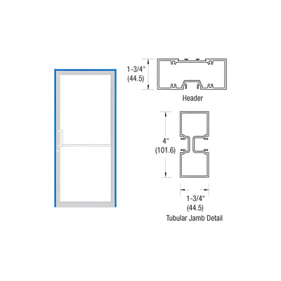 CRL-U.S. Aluminum Class 1 Bronze Black Anodized 39-1/2" x 85-3/4" 400 Series Left Hand Up and Over Single Door Frame