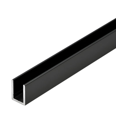 CRL Matte Black 3/8" Fixed Panel Shower Door Deep U-Channel - 95"