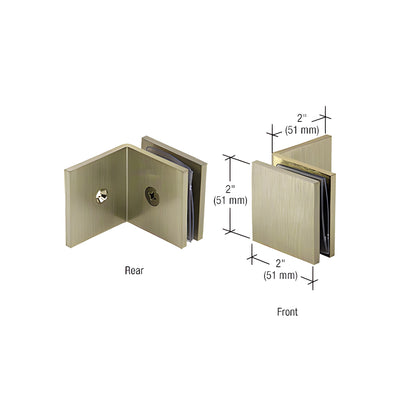 CRL Brushed Bronze Fixed Panel Square Clamp With Large Leg