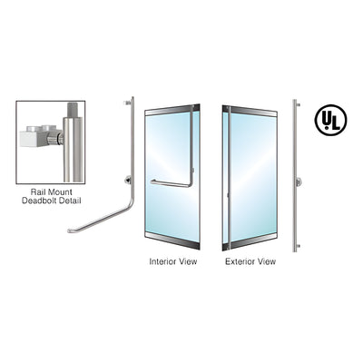 CRL-Blumcraft® Brushed Stainless Right Hand Reverse Low Profile Mount Cylinder Thumbturn 'F' Top Securing Deadbolt Exterior Handle