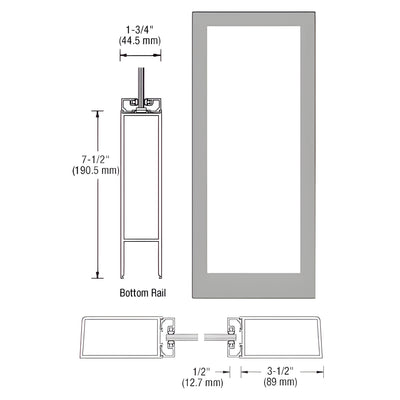 CRL-U.S. Aluminum Clear Anodized Custom Single Blank Series 400 Medium Stile Offset Hung Entrance Door - No Prep
