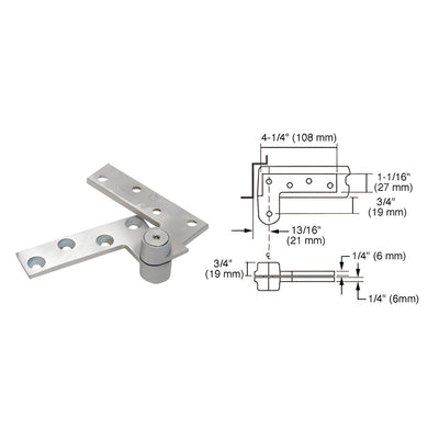 Rixson® Satin Chrome Finish 3/4" Offset Top Pivot