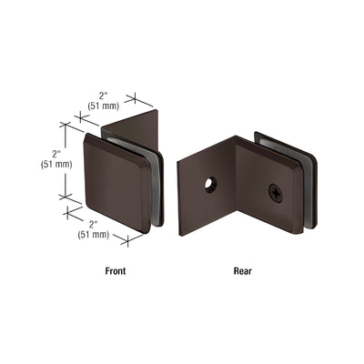 CRL Oil Rubbed Bronze Fixed Panel Beveled Clamp With Large Leg