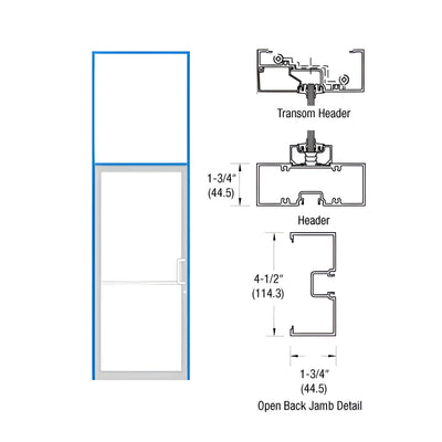 CRL-U.S. Aluminum Bronze Black Anodized 39-1/2" x 126" Series 450 Left Hand Open Back Offset Pivot Transom Frame Complete (1FT)