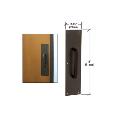 CRL 3/4" Diameter Oil Rubbed Bronze 8" Pull Handle with 3-1/2" x 15" Pull Plate