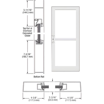 CRL-U.S. Aluminum IG500 Single Door - Panic & Concealed Closer