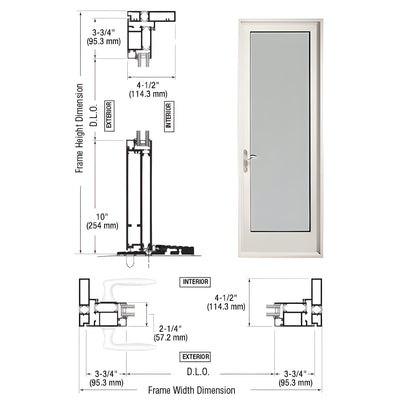 CRL-U.S. Aluminum White KYNAR® Paint Series 925 Patio Door Hinged Left Swing Out