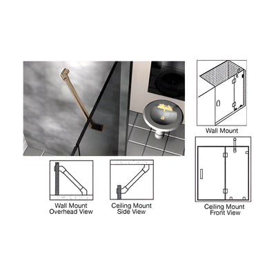 CRL Oil Rubbed Bronze 39" Thru-Glass To Wall/Ceiling Mounted Support Bar