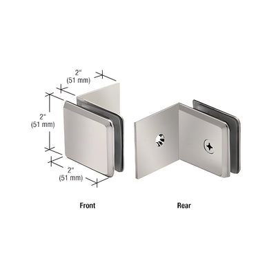 CRL Brushed Nickel Fixed Panel Beveled Clamp With Large Leg