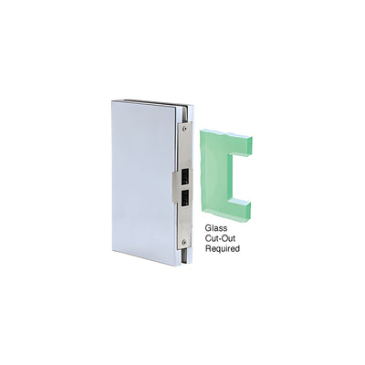 CRL Satin Anodized 6" x 10" Center "Entrance" Lock Glass Keeper