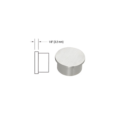 CRL Brushed Stainless Flat End Cap for 1-1/2" Outside Diameter Tubing