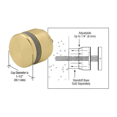 CRL Brass Adjustable Height Standoff Cap for 1-1/4" Base