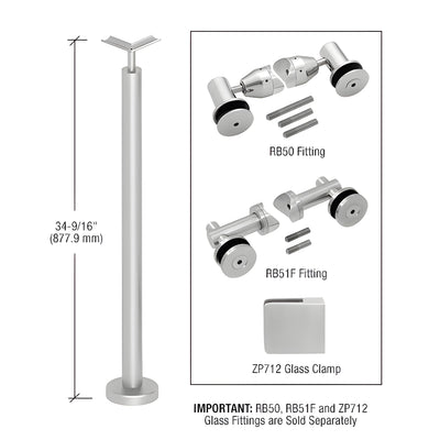 CRL Brushed Stainless 36" P7 Series Corner Post Railing Kit No Fittings