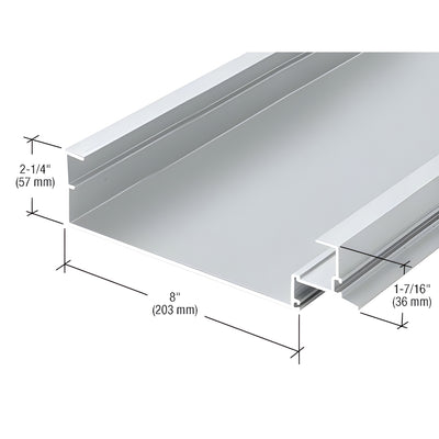 CRL-U.S. Aluminum 8" Open-Back Head Mullion White KYNAR for 1" Glass 24'2"