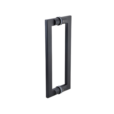 CRL Matte Black Stainless 12" Glass Mounted Tapered Back-to-Back Pull Handle