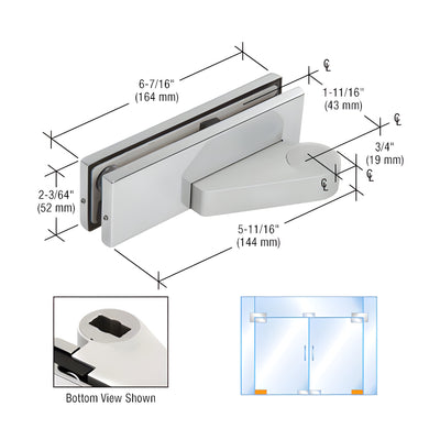CRL Polished Stainless Left Offset Bottom Door Patch Fitting