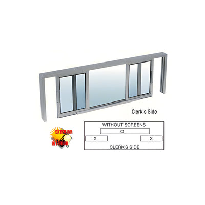 CRL Satin Anodized Horizontal Sliding Service Window XOX Format with 1/2" Vinyl Only for I.G. No Screen