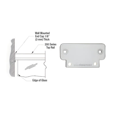 CRL Silver Metallic 200 Series Wall Mount End Cap