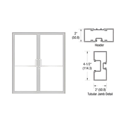 CRL-U.S. Aluminum Clear Anodized Class 1 76" x 86" Series 451 Tubular Offset Pivot Transom Frame Complete (2F)