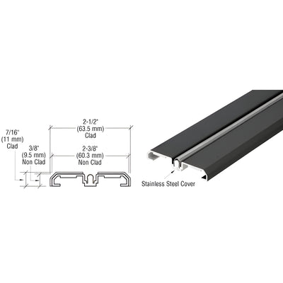 CRL Black Powder Coat Sliding Door Bottom Rolling Track