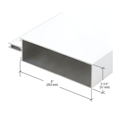 CRL-U.S. Aluminum 8" Captured Glazed Vertical Mullion for 1" Glass, White KYNAR® Paint - 24'- 2"