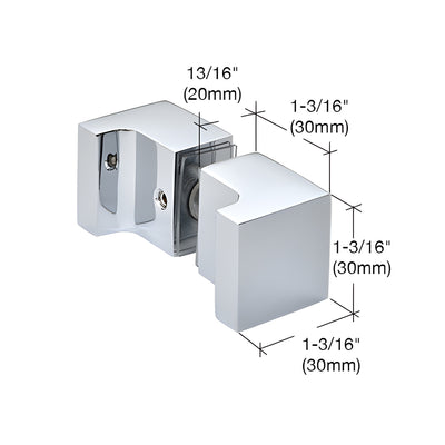 CRL Polished Chrome Back-to-Back Square Finger Pull Knob