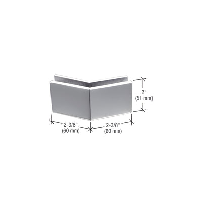 CRL Polished Stainless 2-3/8" x 2" 135 Degree Outside Corner Mall Front Clamp