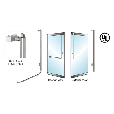 CRL-Blumcraft® Brushed Stainless Right Hand Reverse Low Profile Mount Keyed Access "JS" Exterior Top Securing Panic Handle