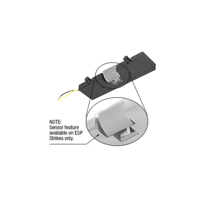 CRL Matte Black Electric Strike With Sensor for Single Doors- Fail Secure