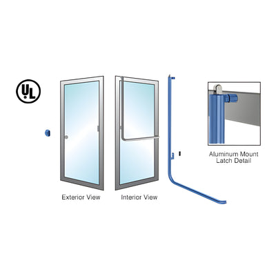 CRL-Blumcraft® Painted Left Hand Reverse Aluminum Door Mount Keyed Access "Z" Exterior, Top Securing Panic Handle