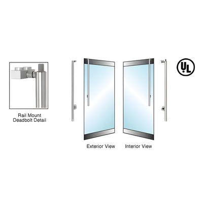 CRL-Blumcraft® Brushed Stainless Right Hand Swing Rail Mount Cylinder/Thumbturn "JS" Exterior Top Securing Deadbolt Handle