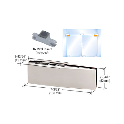 CRL Brushed Stainless Curved Top Door Patch Fitting with 1NT303 Insert
