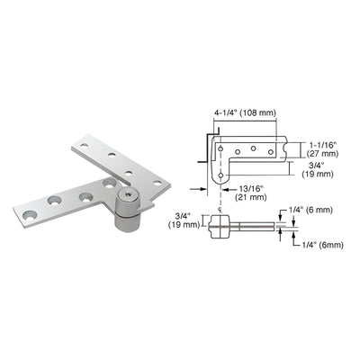 Rixson® Polished Chrome 3/4" Offset Top Pivot