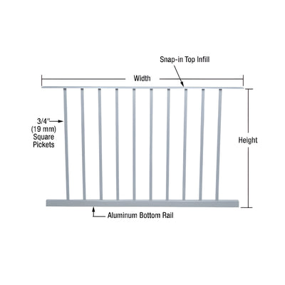CRL Mill 200, 300, 350, and 400 Series 48"W x 42"H Picket Panel