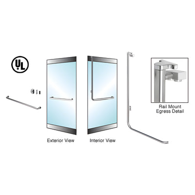 CRL-Blumcraft® Brushed Stainless Left Hand Reverse Rail Mount Keyed Access "A" Exterior Top Securing Electronic Egress Control Handle
