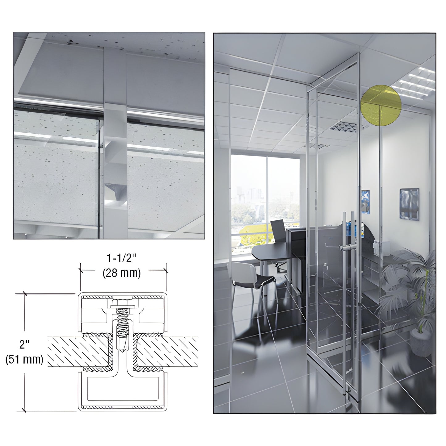 CRL-U.S. Aluminum Narrow Vertical Mullion Polished SS - Custom