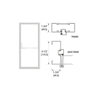 CRL-U.S. Aluminum Custom Sized White KYNAR® Paint Series 450 Open Back Gear Hinge Up and Over Frame Complete (1F)