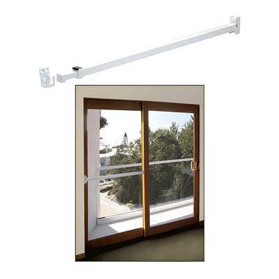 CRL White Telescoping Security Bar Lock for Sliding Glass Doors