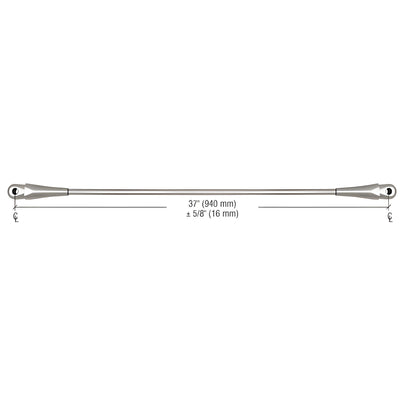 CRL 316 Brushed Stainless 37" Glass Awning System Connecting Rod for 36" Wide Panels