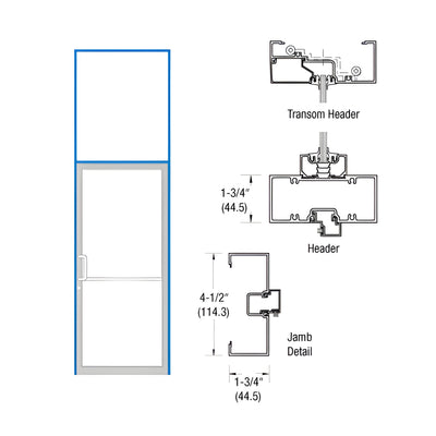CRL-U.S. Aluminum Custom Sized and Custom KYNAR® Paint Series 450 Open Back Butt Hinge Transom Frame Complete (1FT)