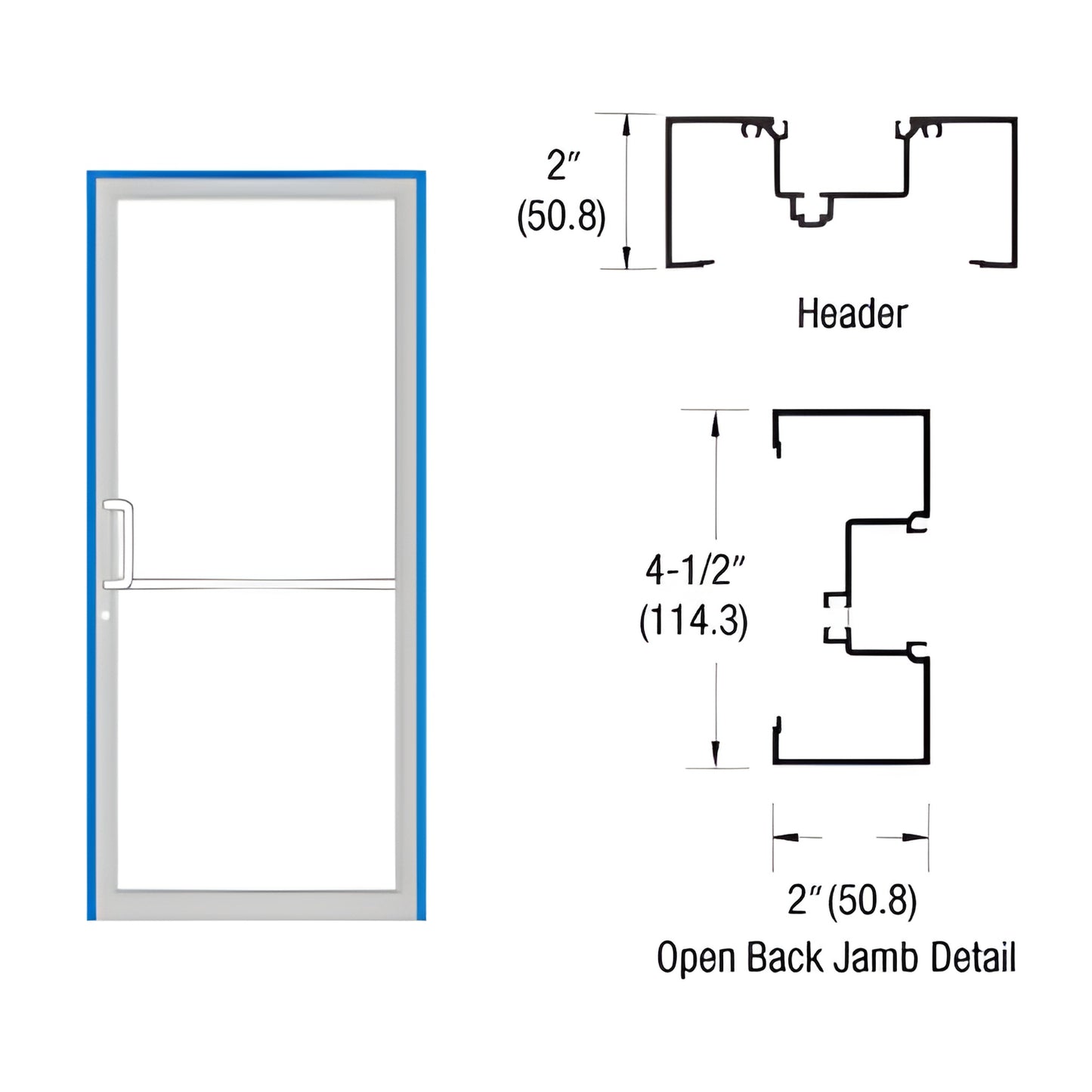 CRL-U.S. Aluminum IT451 Kynar Open-Back Offset Pivot Up/Over Frame