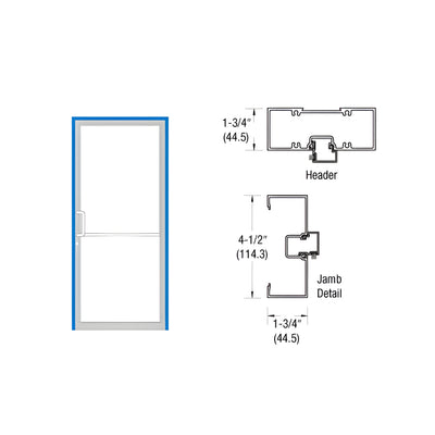 CRL-U.S. Aluminum Custom Sized and Custom KYNAR® Paint Series 450 Open Back Butt Hinge Up and Over Frame Complete (1F)